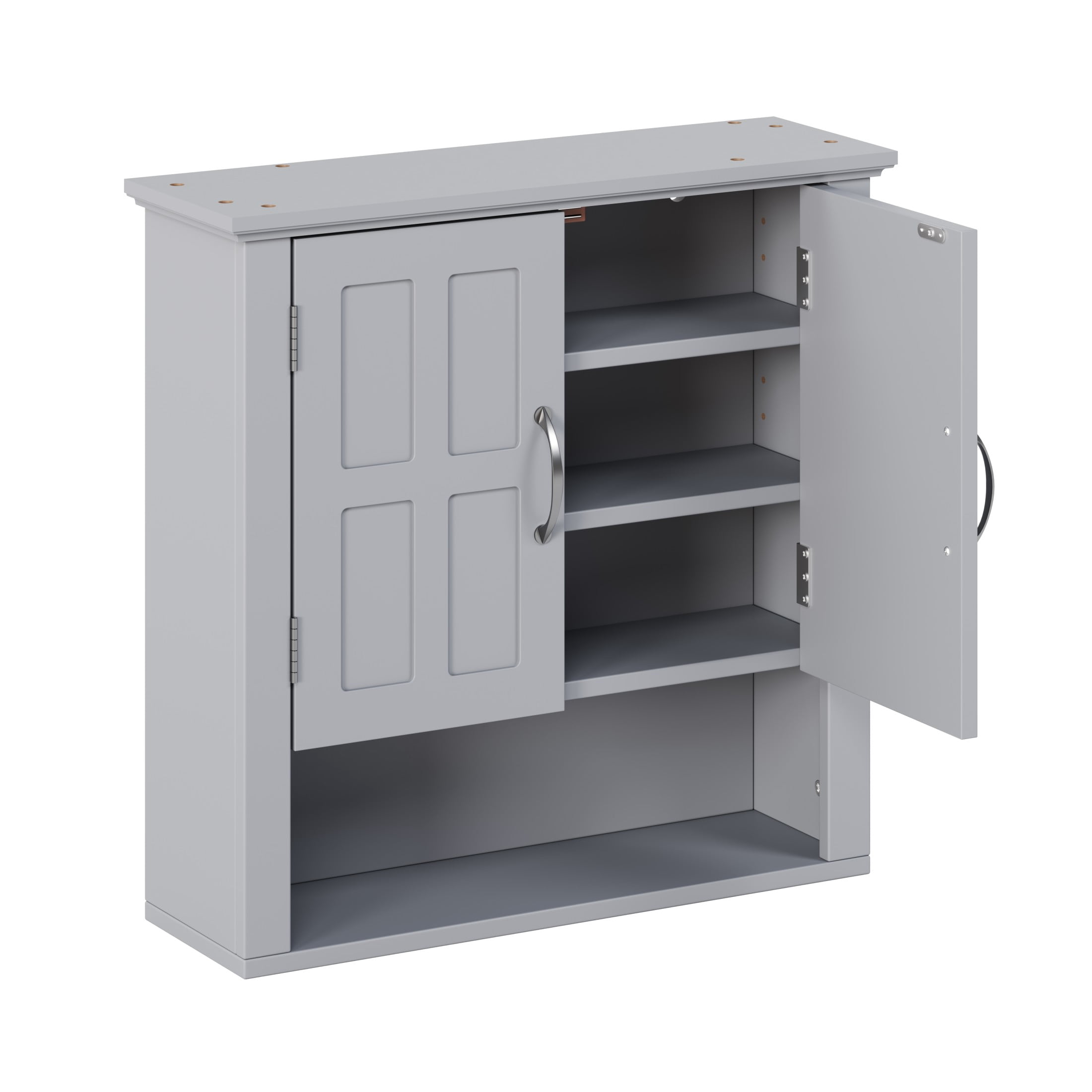 Christopher Knight Home 23.6" Wall Mounted Storage Cabinet with Adjustable Shelves and Doors, Gray