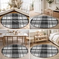 thumbnail image 4 of Round Rugs 6Ft, Black Buffalo Plaid Round Area Rug Washable Indoor Throw Carpet, Farmhouse Modern Checkered Soft Non Slip Circle Rug for Office Cabinet Home Decor Aesthetic, 4 of 8