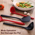 thumbnail image 4 of pitrice Silicone Spatula Heat-resistant Spoon Non Stick Soup Ladle Baking Kitchen Utensils, Black, Spoon, 4 of 8