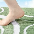 thumbnail image 4 of FUDAKUNA Soft Microfiber Bath Rug Non-Slip Absorbent 20 x 32inch Comfortable Plush Green White Bathroom Mats Washable, 4 of 8