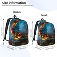 thumbnail image 2 of Vsdgher Spooky Halloween Print Canvas Backpack Travel Rucksack Unisex Knapsack 15.7/17.7Inch Laptop Backpack for Work,College-Medium, 2 of 5