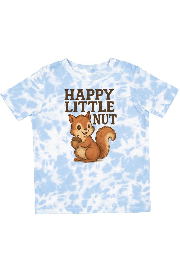 Happy Little Nut Squirrel Cartoon Cute Graphic Boys or Girls Toddler T-Shirt