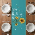 thumbnail image 6 of Teal Sunshine Sunflower Table Runner - 48 Inch Long, Kitchen Dining Table Runner Dresser Scarves, Pastoral Bees Farmhouse Floral Farmhouse Decor for Coffee Tables Wedding Party Banquet, 6 of 8