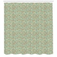 thumbnail image 3 of Geometric Shower Curtain, Ethnic Zigzag Pattern with Scandinavian Style Brush Stroke Effect Illustration, Fabric Bathroom Set with Hooks, 69W X 84L Inches Extra Long, Multicolor, by Ambesonne, 3 of 3