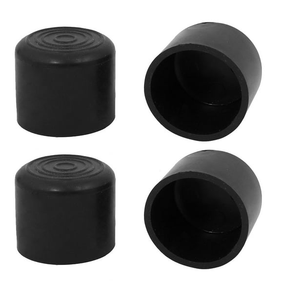 4pcs 30mm Dia Black Rubber Round Cabinet Leg Insert Cover Protector