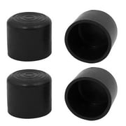 4pcs 30mm Dia Black PVC Rubber Round Cabinet Leg Insert Cover Protector