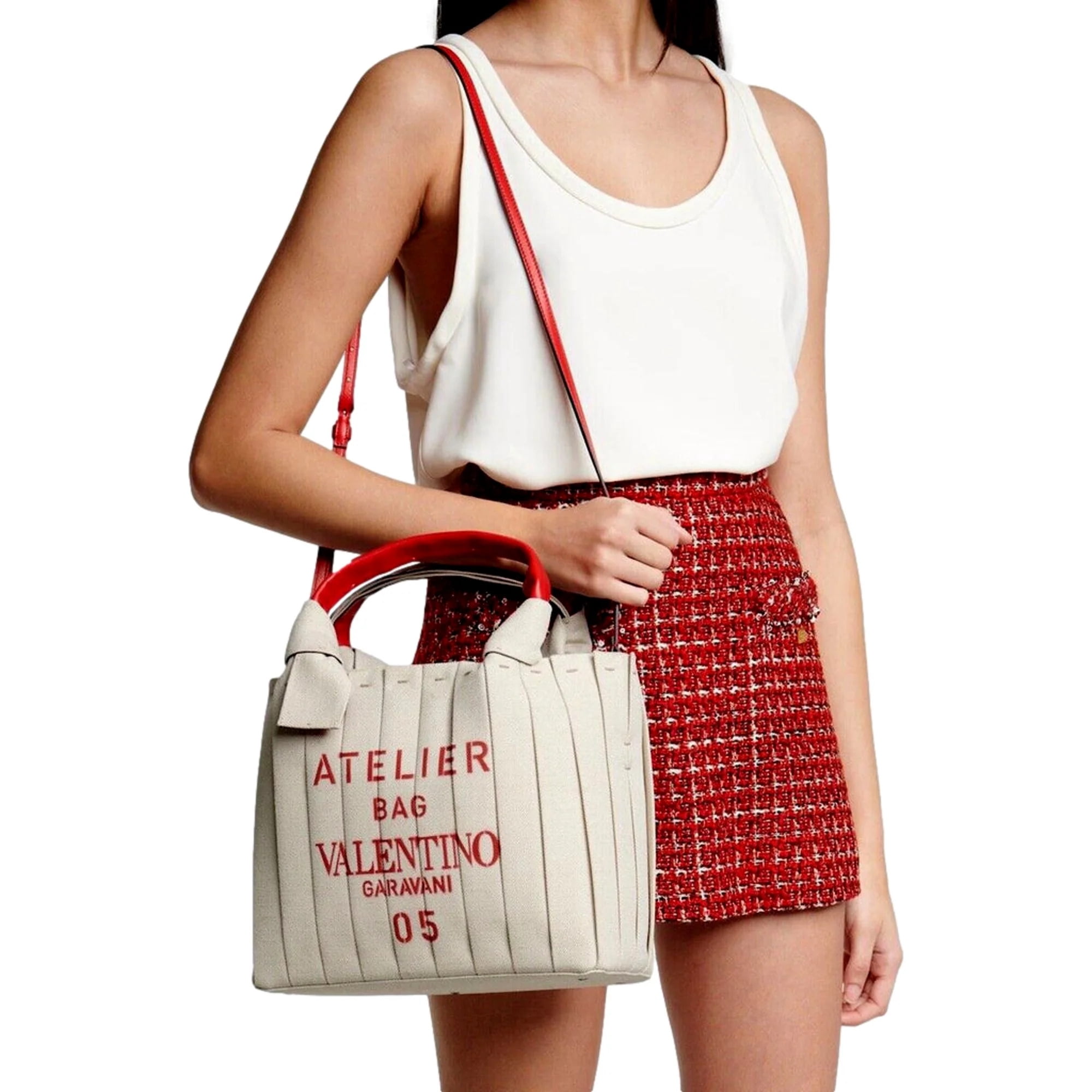 New VALENTINO GARAVANI Small 05 Plisse Edition Sac Atelier Tote