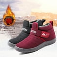 thumbnail image 7 of Lovskoo 2024 Snow Boots for Women Round Toe Platform Winter Shoes Comfortable Warm Faux Fur Lined Ankle Booties Outdoor Slip On Waterproof Short Boots Red, 7 of 7