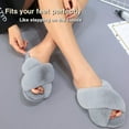 thumbnail image 2 of Ginisom Women's Fuzzy Slippers Cross Band Fluffy Open Toe House Slide Slipper, 2 of 6