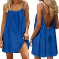 thumbnail image 2 of Bovxnpu Womens Nightgowns Sleepshirts Nightshirts Pajama Dress Spaghetti Strap Backless Loose Midi Dress Sleepwear, 2 of 8