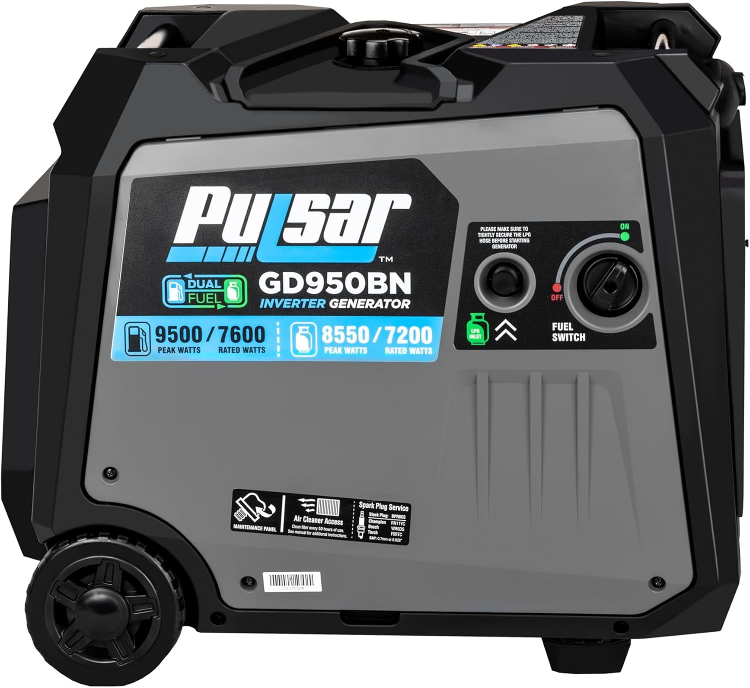 Pulsar 9500W Dual Fuel Portable Inverter Generator GD950BN – Keyed Start, RV Ready, Quiet