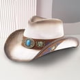 thumbnail image 2 of Chapeau de Cowboy Western Classique pour Extérieur avec Grand Bord et Construction pour Usage Quotidien Décontracté, 2 of 4