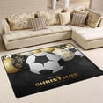 thumbnail image 2 of Dreamtimes Soccer Christmas Sport Balls Non-Slip Area Rug Black Floor Carpet Comfort Floor Mats Decor for Indoor Front Porch,Living Room, Bedroom,Kitchen, 36"x24", 2 of 5