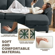 Soscana Living Room Furniture Set, 3 Seater Sectional Sofa with Storage Ottoman and Loveseat, Modern Sofa Couch Love Seat for Living Room Apartment Studio Office