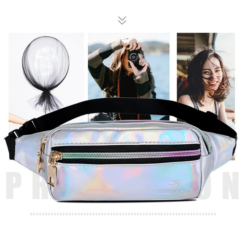 2PCS Holographic Shiny Fanny Pack Waterproof Neon Bag Walmart