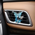 thumbnail image 3 of Clips para ambientador de coche JAMW con diamantes de imitación de mariposa doble azul, 3 of 4