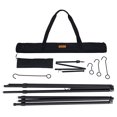 thumbnail image 3 of Collapsible Campfire Cooking Stand Portable Camping Cookware Hanging Hooks Hanger Rack Lantern Stand Bracket Holder with Carrying Case, 3 of 8
