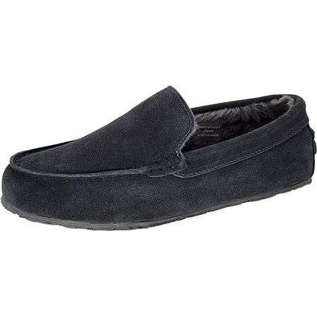 

Clarks Mens Venetians Moccasin Faux Fur Lined Slipper JMH1638 (9 M US DK Grey)