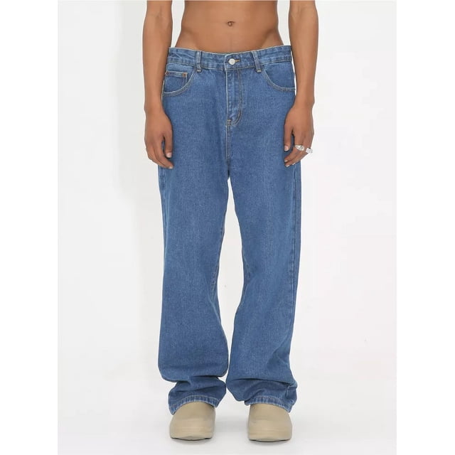 Vaqueros Rectos Casuales De Moda Para Hombre
