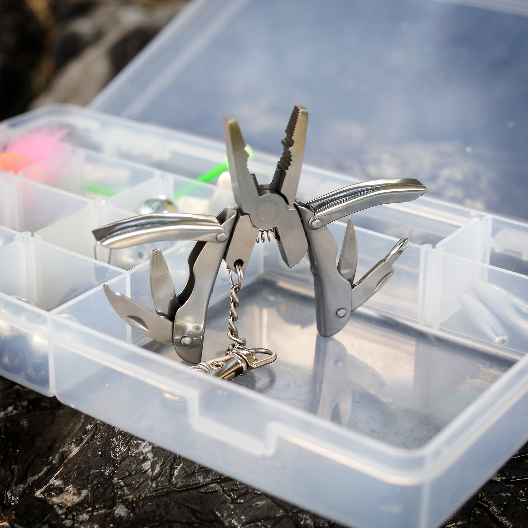 Ozark Trail Stainless Steel 9-in-1 Mini Fishing Multi Tool in Silver