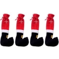 thumbnail image 4 of Christmas Chair Leg Covers Set of 4, Festive Santa Pants Design Chair Foot Protectors for Holiday Party Dining Room Table Decoration, Easy Slip-On Elastic Fit^, 4 of 9