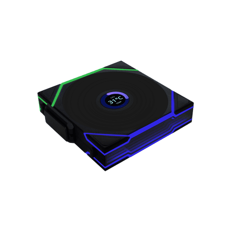 Lian Li UNI Fan TL LCD 120 Wireless - Reverse Blade - Controller Not Included - Wireless Control Fan w/ LCD Screen - Daisy-Chain Design - Customizable RGB LEDs - Single Pack - Black (12RTLLCD1W1B)