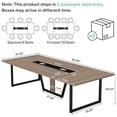 thumbnail image 5 of 8FT Large Conference Table For 10 People Industrial Rectangular Meeting Table With 2 Cable Grommets Sturdy MDF Metal Frame For Home Office Studio Business (Mocha Brown 2PC), 5 of 9