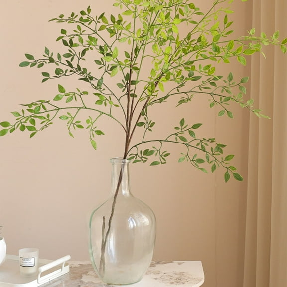 Artificial Milan Leaf Mini Small Leaf Fake Flower Branches, 41.33 Inch Green PVC Faux Greenery for Home Decor and Floral Arrangements