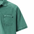 thumbnail image 6 of Vmvidoty Mens Vintage Short Sleeve Lapel Blouse Solid Color Business Dressy Top Mint Green S( Men's or Men's Big & Tall ), 6 of 6