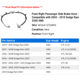 thumbnail image 2 of Front Right Passenger Side Brake Hose - Compatible with 2003 - 2010 Dodge Ram 2500 4WD 2004 2005 2006 2007 2008 2009, 2 of 2