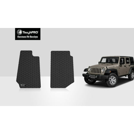 Toughpro Jeep Wrangler Two Front Mats All Weather Heavy Duty Black Rubber 2016