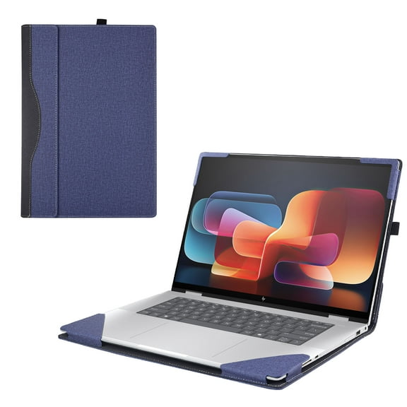 Laptop Case Cover for 2024~2025 16-inch HP Envy x360 16-ACxxxx / 16-ADxxxx Series 2-in-1 Notebook PC (NOT Fitting Any Other HP Models). PU Leather Shell Notebook Sleeve(Blue)