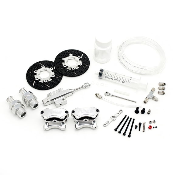 FLMLF Front Wheel Hydraulic Brake System Kit Silver for 1/5 Hpi Rofun Baha km Rovan Baja 5B SS 5T 5SC RC Car Parts
