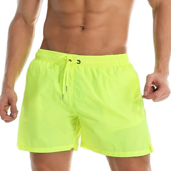 Ketyyh-chn99 Mens Shorts Casual Beach Fashion Mens Stretch Swimming Shorts Swim Trunks Swimwear Bathing Suits Beach Wear Swim Suits Yellow,XS