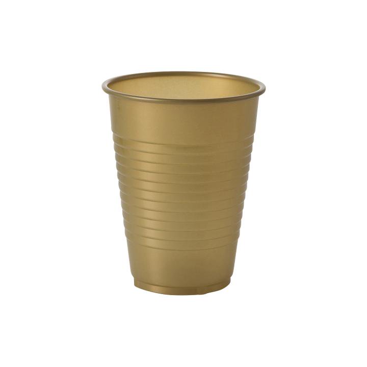 Gold Plastic Cups, Bulk Party Pack, Heavy Duty Disposable Plastic Cups
