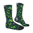 thumbnail image 2 of Goofa Dinosaurs and Flowers Printed Men's Crew Socks, Soft Durable Breathable Moisture-Wicking with Odor Control Cotton socks, 2 of 9