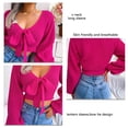 thumbnail image 5 of Bow Loose Sweater,Bow Loose Sweater Cropped Long Sleeve Cropped Sweater Cropped Loose Sweater Professionally Tested, 5 of 5