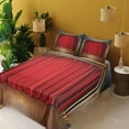 thumbnail image 2 of Ambesonne Theatre Fitted & Top Sheet Set with Shams, Stage with Classic Curtains, Red and Brown, 2 of 5