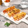 thumbnail image 6 of 200 Pcs Paper Hot Dog Trays,5.5 Inch Fluted Hot Dog Wrapper Holder for To Go Hot Dogs,Snacks,Rectangular Food Trays for Takeout, Concessions Stands,Disposable Hot Dog Wrappers,Orange, 6 of 8