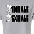 thumbnail image 3 of Peanuts - Snoopy Inhale Exhale - Juniors Cropped Cotton Blend T-Shirt, 3 of 6