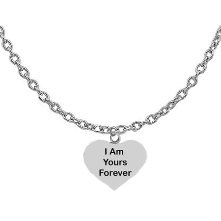 Love, I Am Yours Forever, Heart ,On A Adjustable Silvertone Cable Chain, Great Gift For Friend Or Family. Hypoallergenic-Safe, No Nickel, Lead, Or Cadmium In The Metal. ©2024