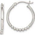 thumbnail image 1 of Sterling Silver Beaded Hoop Earrings (22.8 X 20.5) Made In India qe14172, 1 of 6