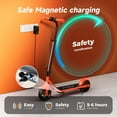 thumbnail image 6 of R2 Pro 150W Electric Scooter for Kid Age 5-12, 3 Speed Gears Max 10Mph, Magnetic Charging, Adjustable Height, 3 Color Pedal Lights, Orange, 6 of 10