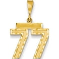 thumbnail image 1 of 14K Yellow Gold Medium Diamond-Cut Number 77 Charm Made In United States mn77, 1 of 4