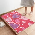 thumbnail image 6 of Door Mat 31.5 x 20 Inch Welcome Mat Front Floor Mats, Non Slip Indoor Carpet/Absorbent Outdoor Shoes Scraper, Happy Valentine''s Day Pink Love Heart Shaped Low-Profile Rugs Doormats for Entryway, 6 of 6