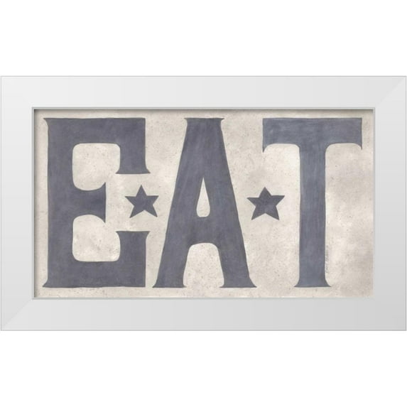 Shamp, Cindy 24x15 White Modern Wood Framed Museum Art Print Titled - Eat
