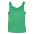 thumbnail image 4 of Krdevn Women's Sleeveless Scoop Neck Ribbed Tank Tops Fitted Basic Cami Tee Shirts(Color:Green,Size:L), 4 of 5