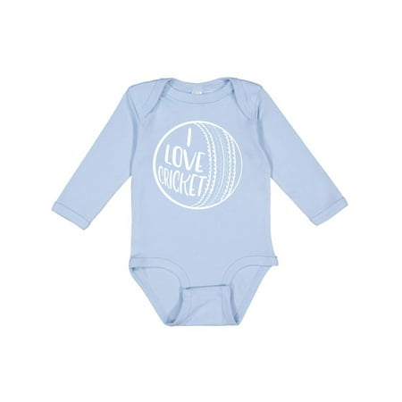 

Inktastic I Love Cricket Cricket Ball Gift Baby Boy or Baby Girl Long Sleeve Bodysuit