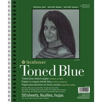 Strathmore Toned Sketch Paper Pad, 400 Series, Wire-Bound, 50 Shts./Pad, 9" x 12", Blue