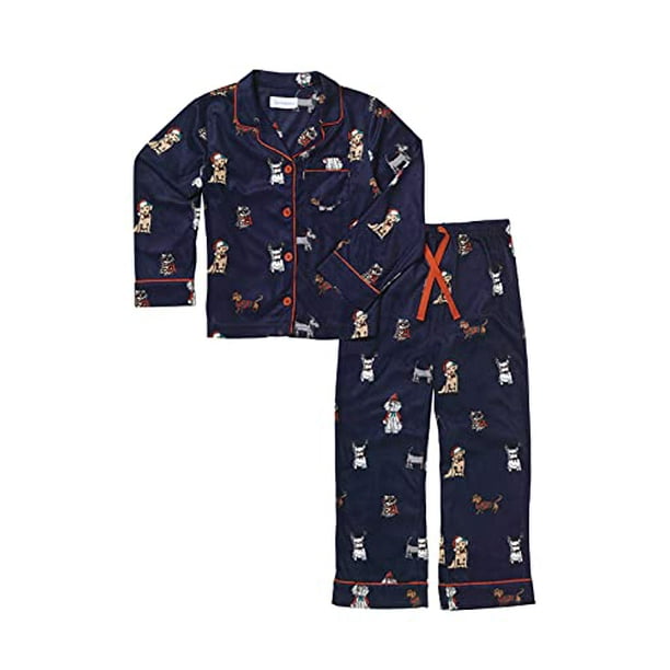 Boys Pajamas Flannel Pajamas for Kids Navy 10
